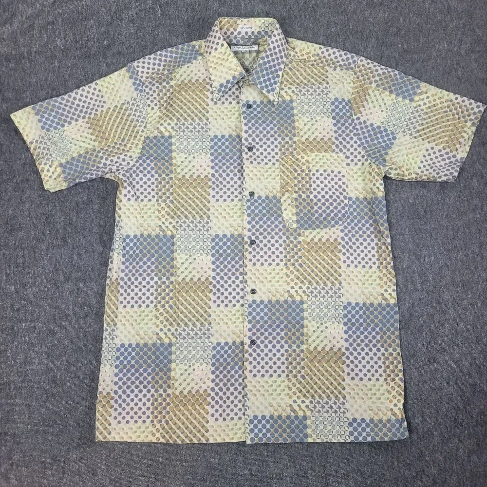 Vintage 90'S Guy Laroche Men's  Short Sleeve Shirt  Size  M Colorful Button Up